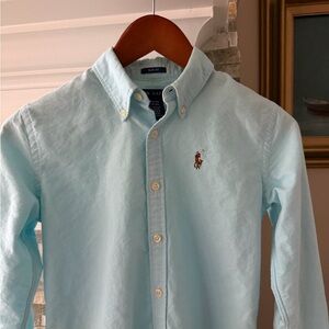 Ralph Lauren Slim Fit Aqua Oxford Buttondown Size 0, Great Condition